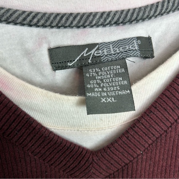 Y2K burgundy ribbed men’s sweater‎ size XXL - Picture 5 of 7